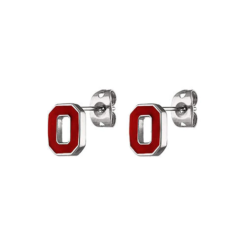 side Block O Ohio State earrings