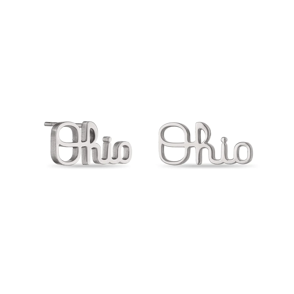 OHIO STATE SCRIPT OHIO STUDS earrings