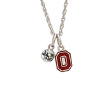 OHIO STATE BLOCK O CRYSTAL NECKLACE