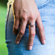 girl wearing NCAA Ohio State ring 