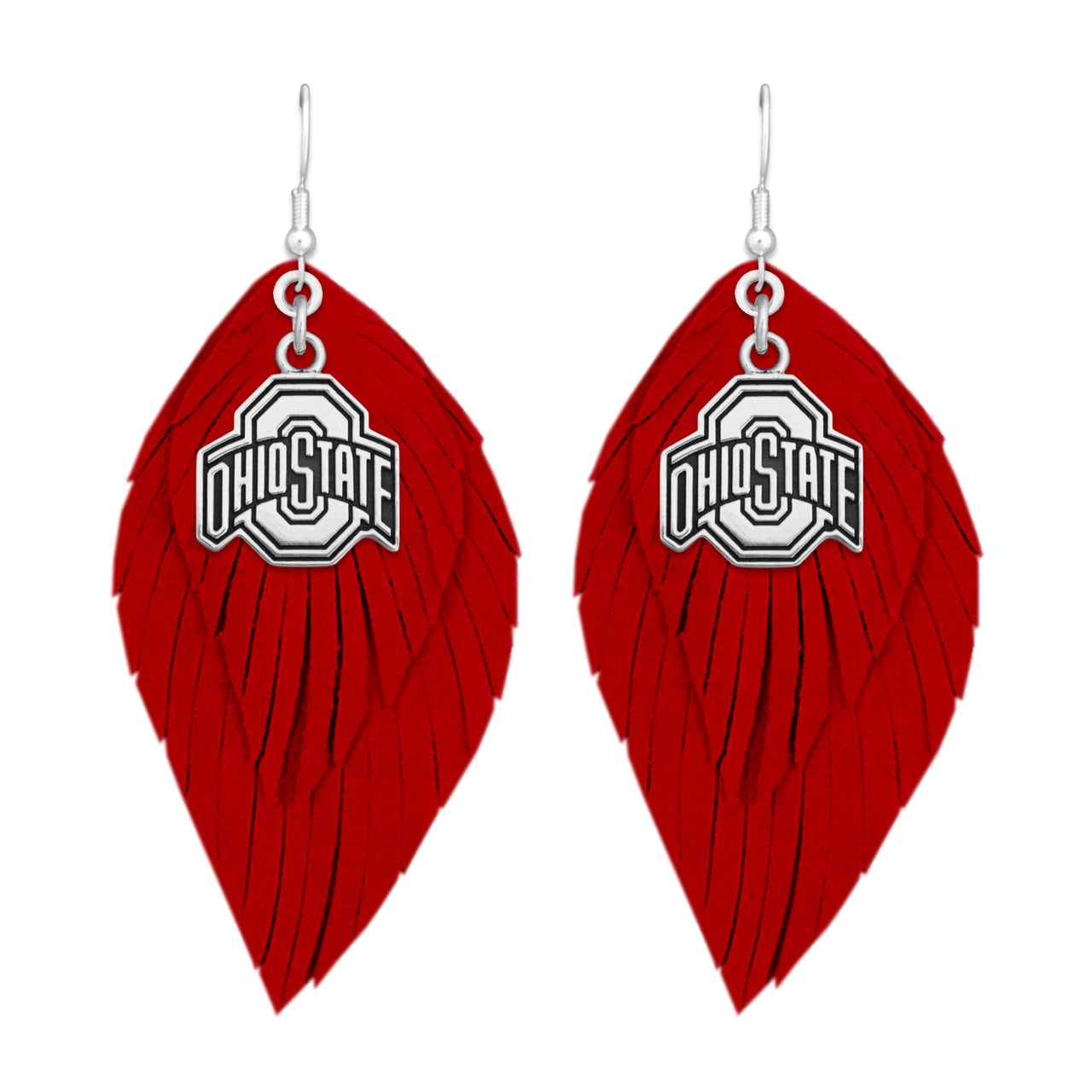 red charm earrings