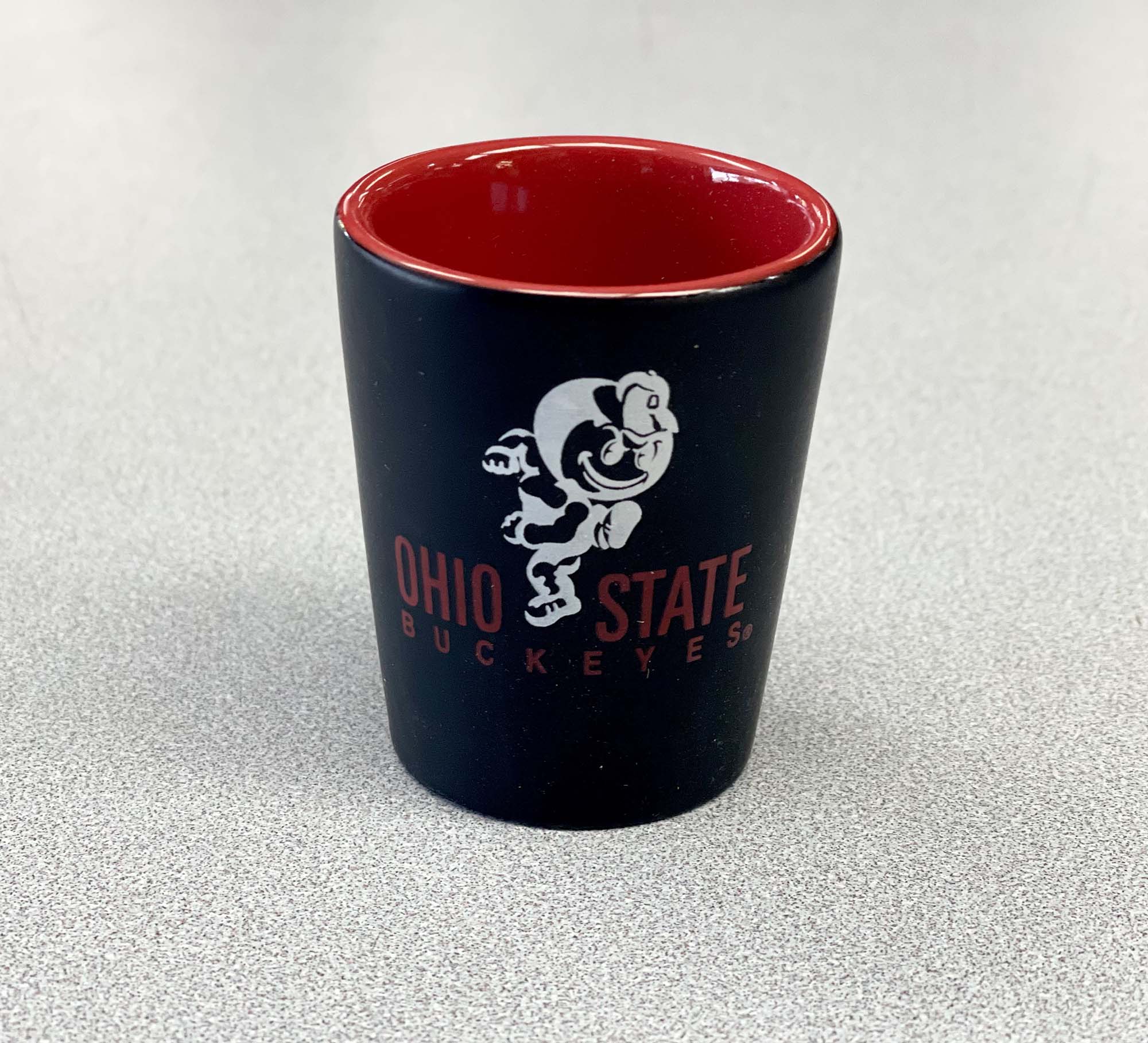 chalk shot glass with brutus