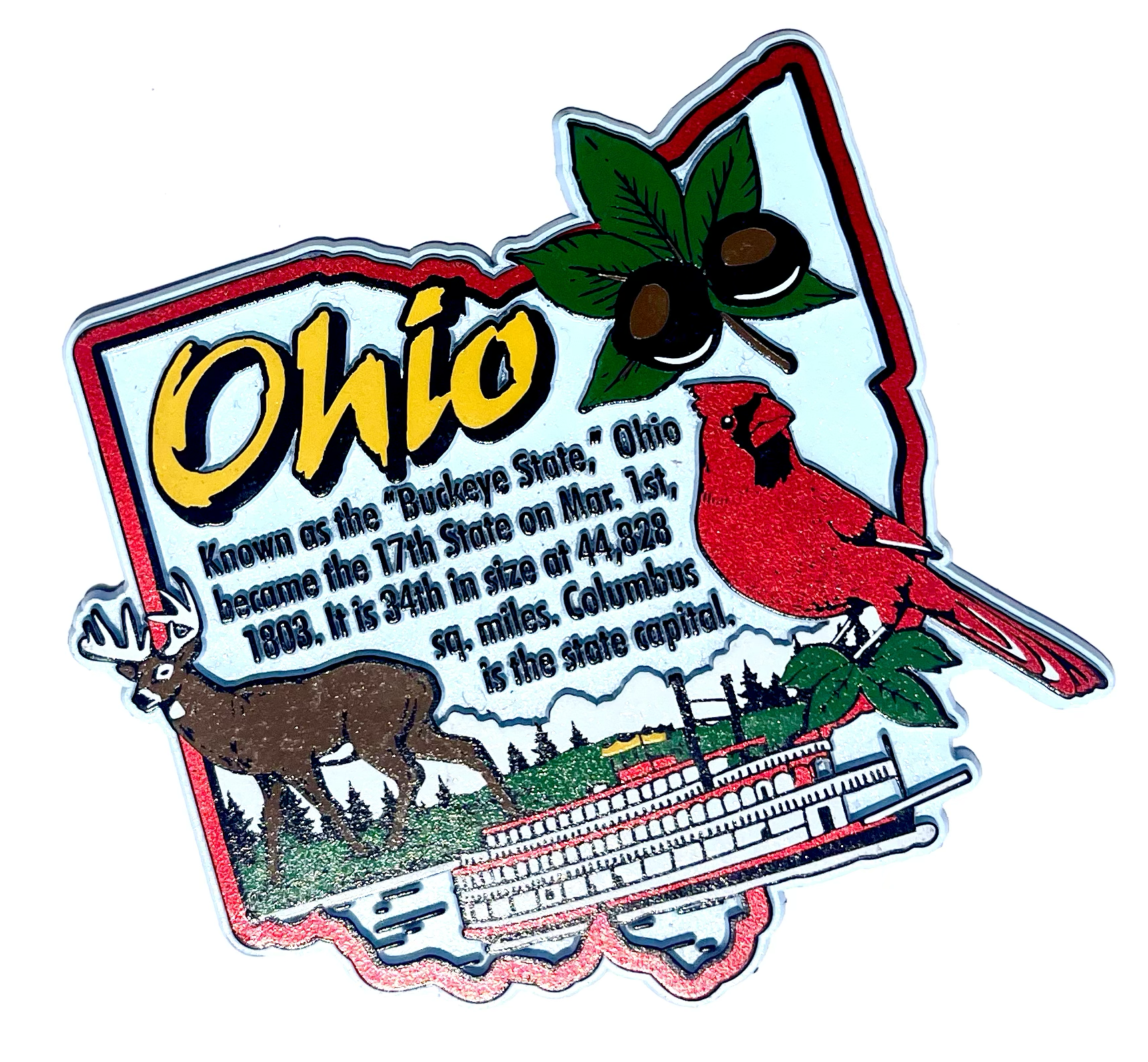 BUCKEYE STATE OHIO CARDINAL MAGNET