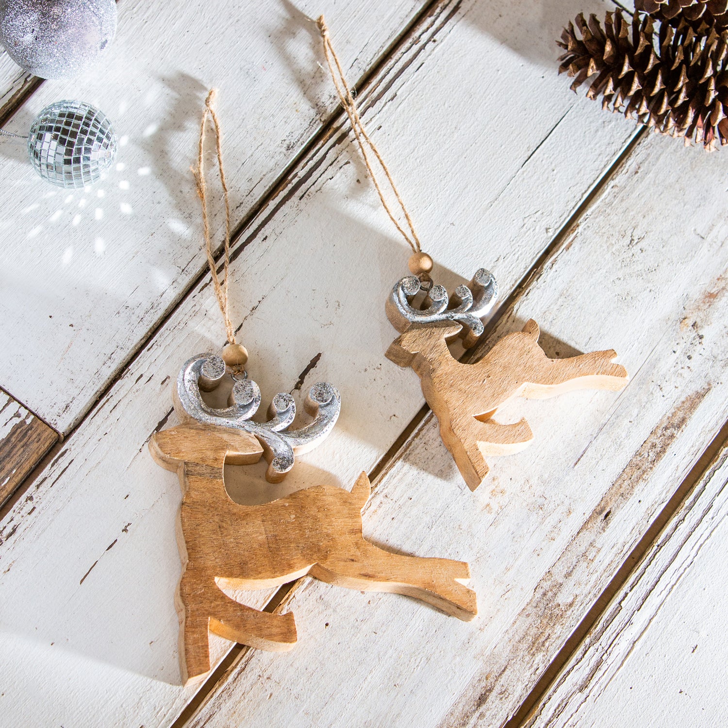 Antlers Ornament wood background