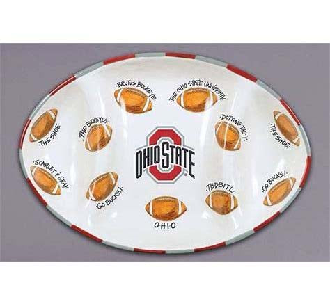 Collegiate Ceramic Football Platter 