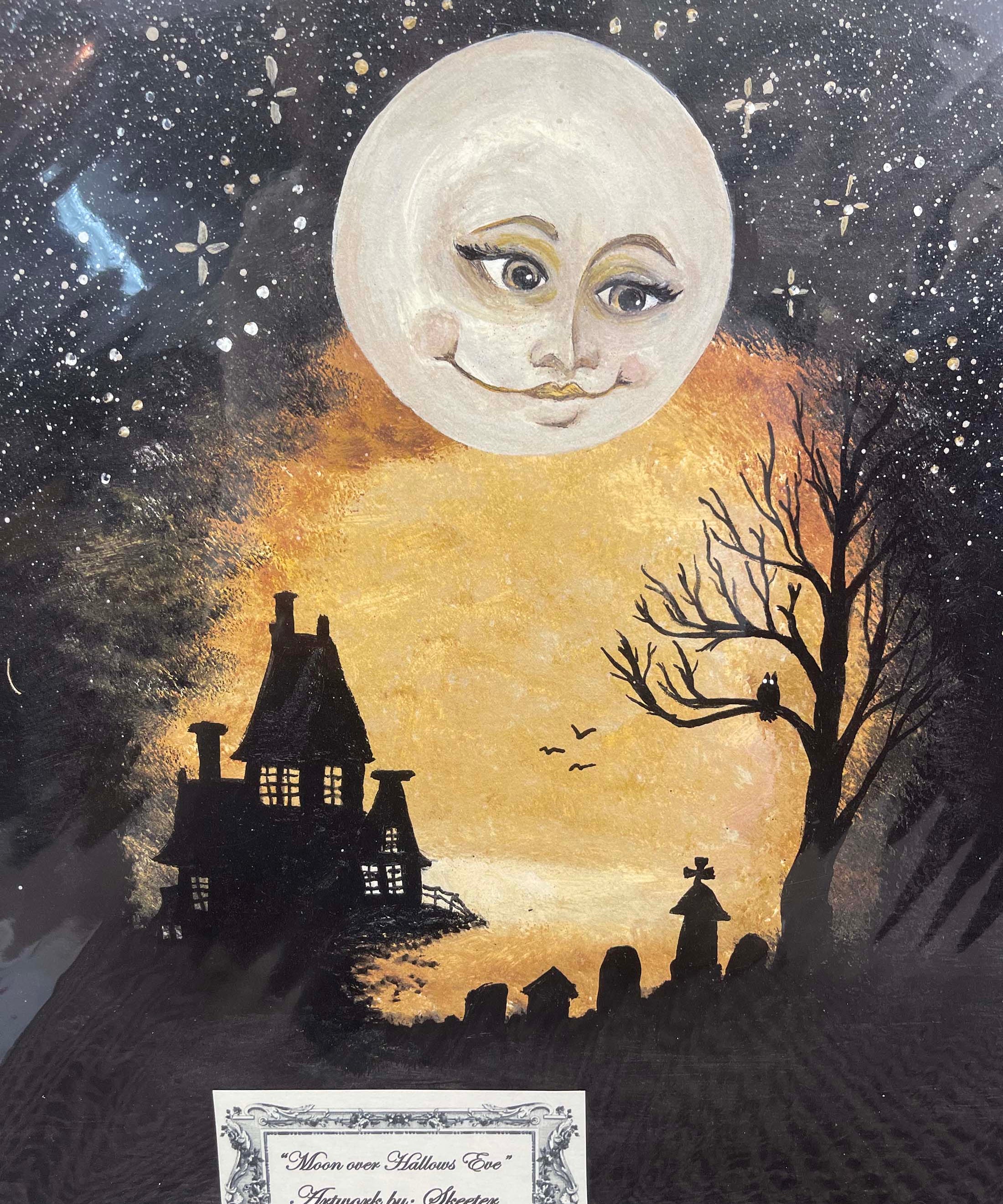 ACRYLIC PRINT, HALLOWEEN NIGHT, SPOOKY SKIES