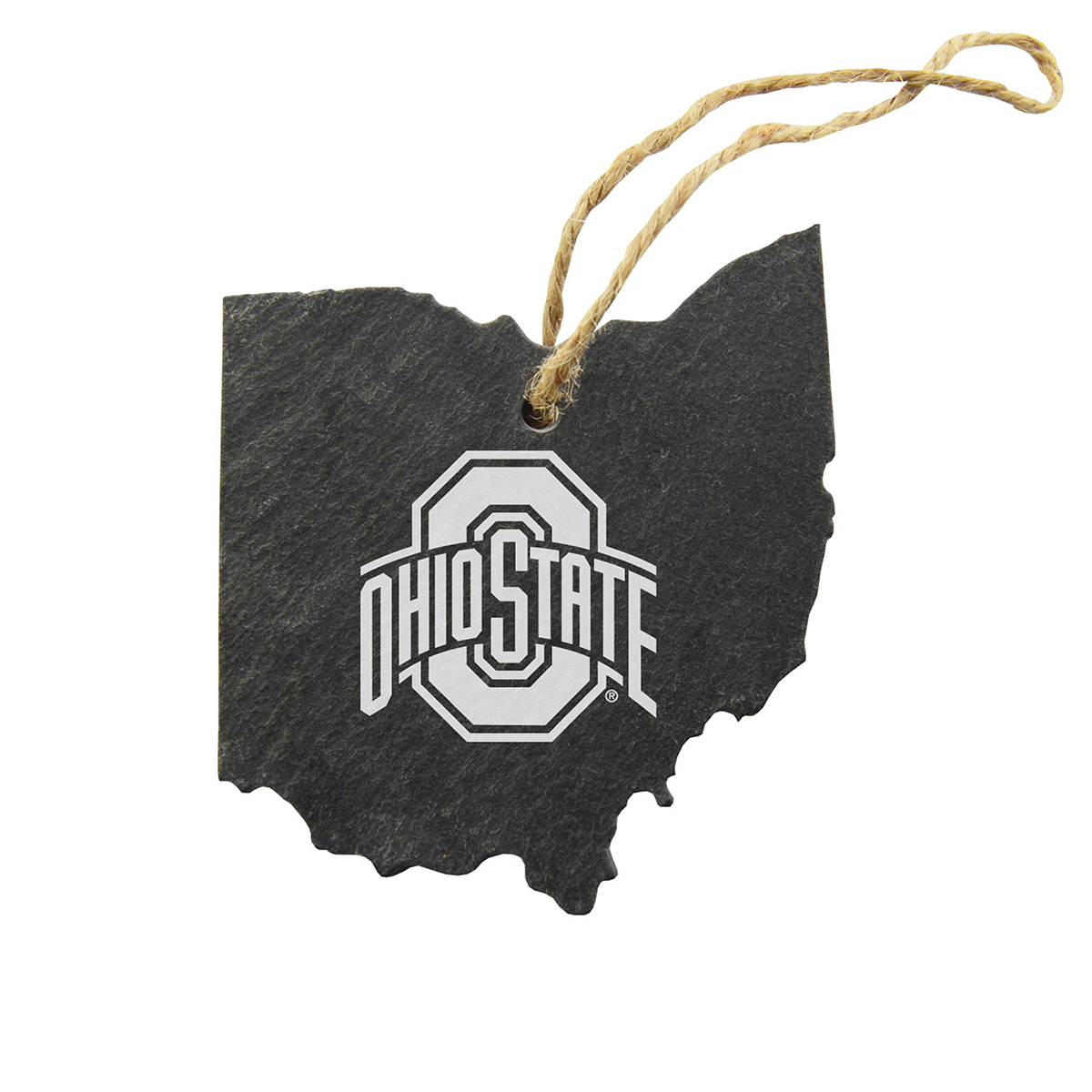 Ohio shaped slate ornament 