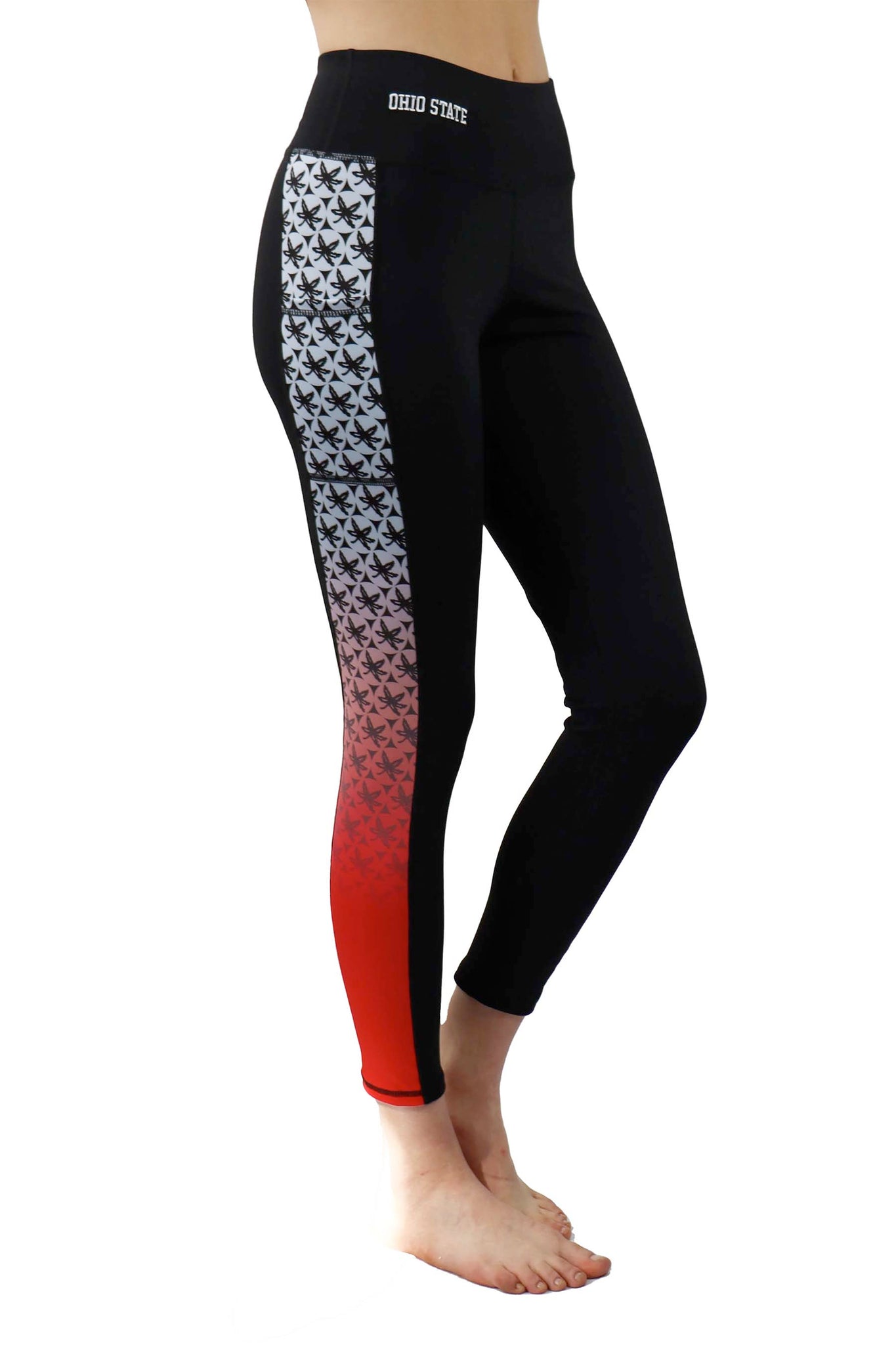 OHIO STATE BUCKEYE LEAVES OMBRE CELL PHONE POCKET LEGGING - OSU Sports Fans