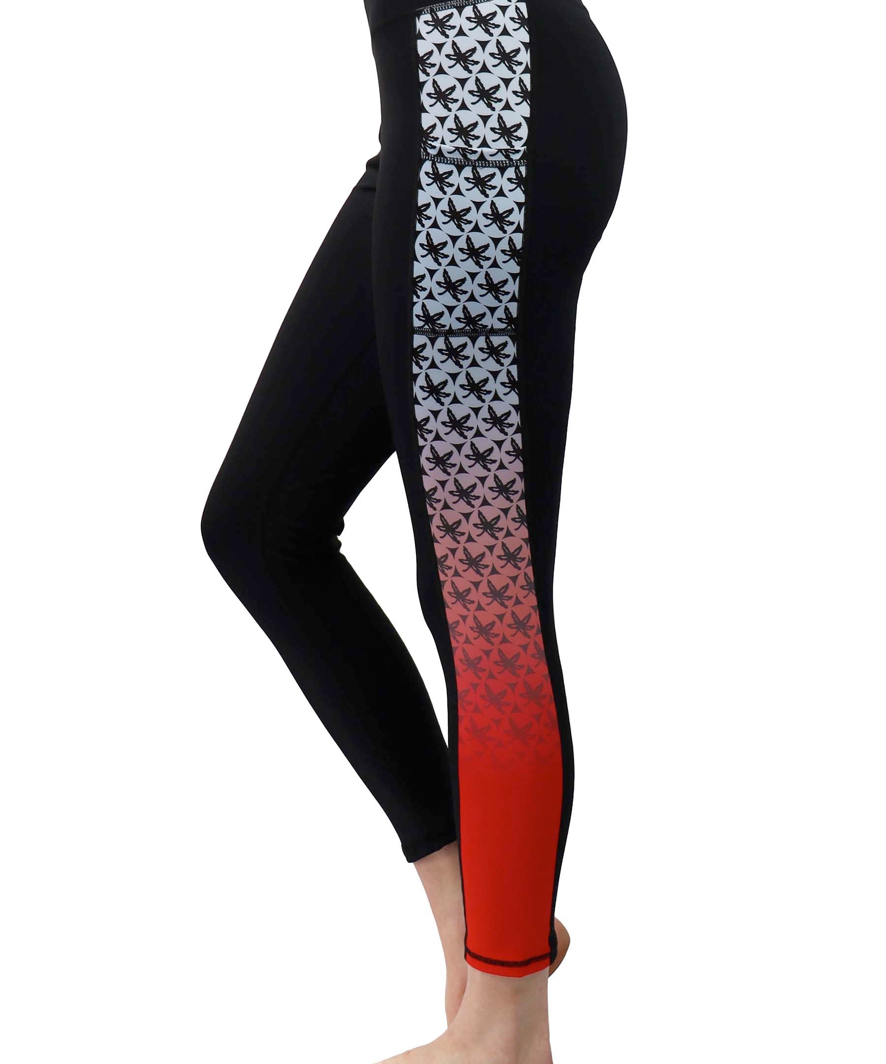 ohio state buckeye leaf on Ombre Cell Phone Pocket Legging 