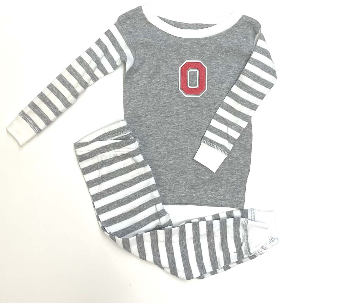 ONSIE and ROMPERS TWO PIECE OHIO STATE STRIPED PJ