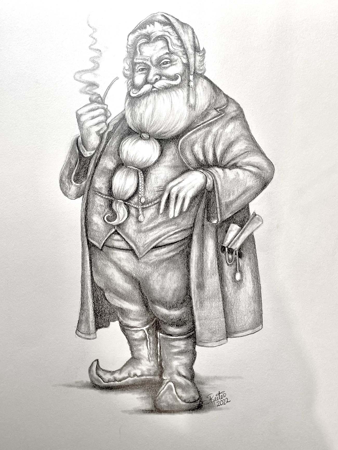 Santa Roping Drawing Realistic Santa Drawing Santa Claus Drawing #realistic #sketch #art