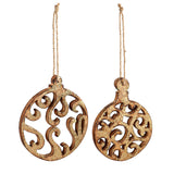 WOOD FILIGREE ROUND ORNAMENT