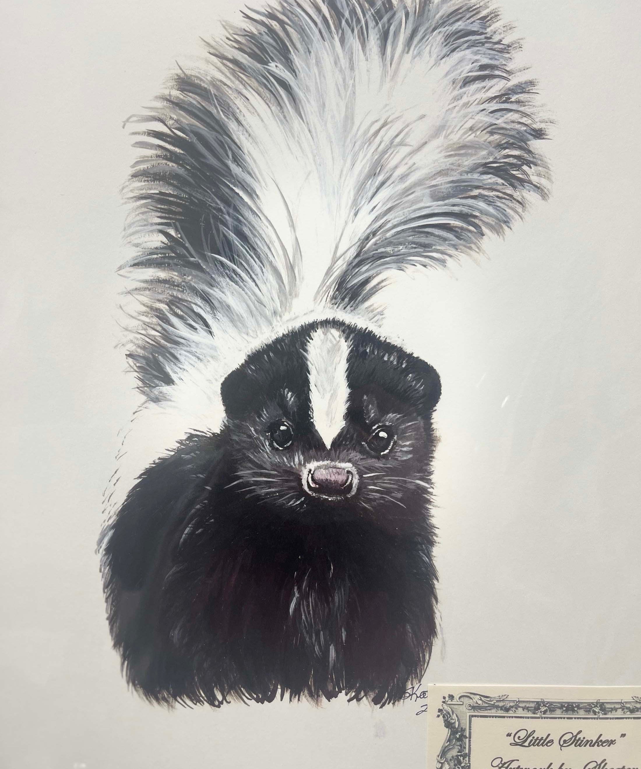 watercolor, skunk