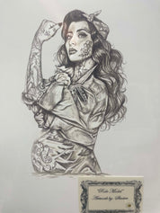 watercolor, women strong, tattoos, jacket