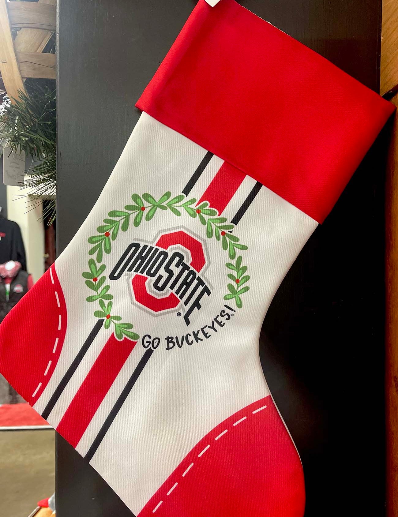 closeup OHIO STATE STOCKING