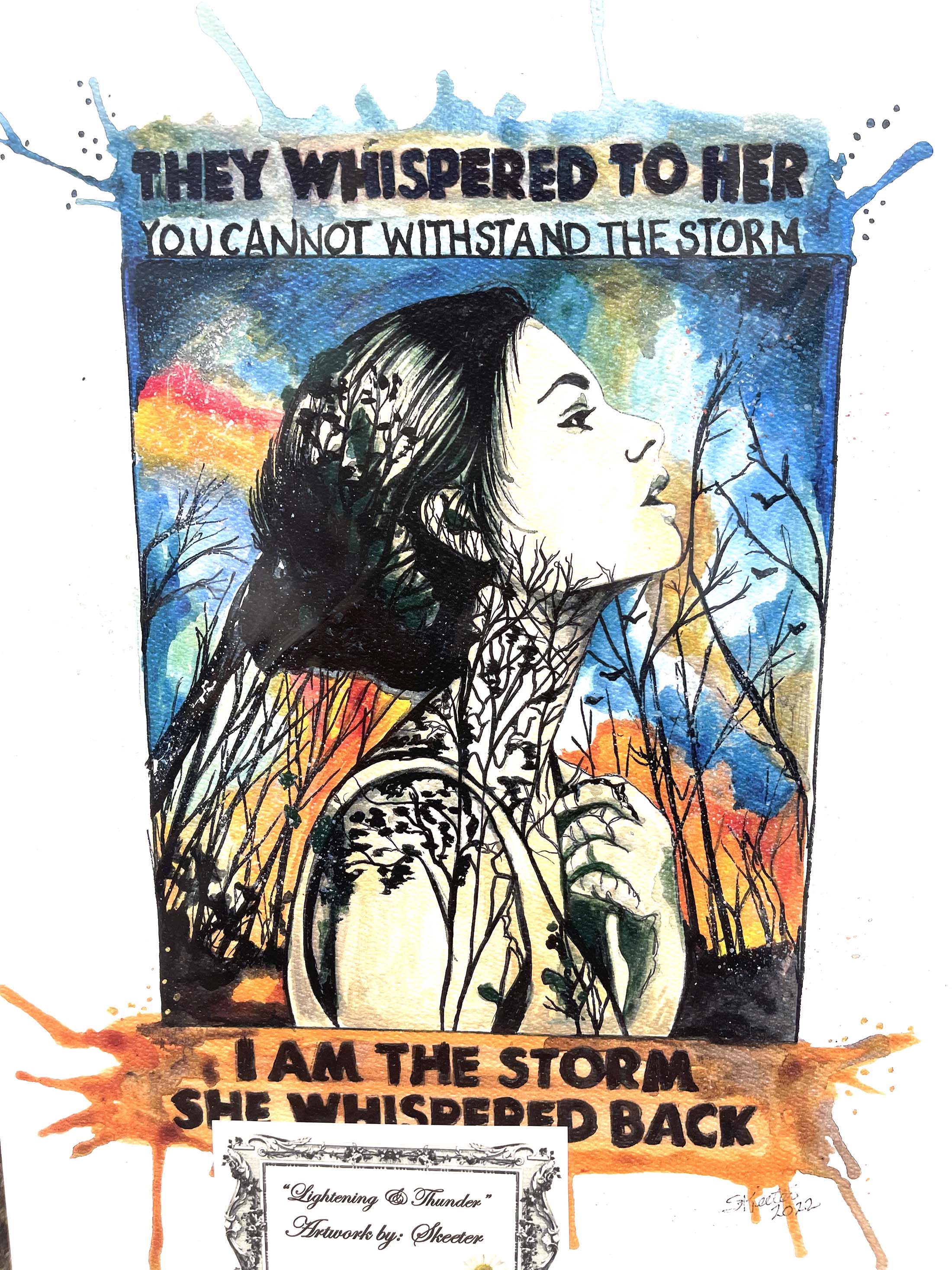 ACRYLIC PRINT, GIRL IN A STORM